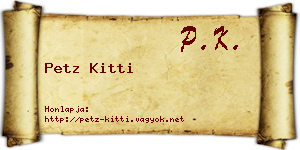 Petz Kitti névjegykártya